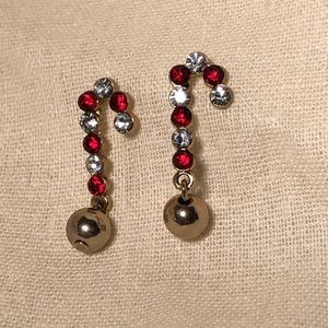 Cute crystal candy cane earrings